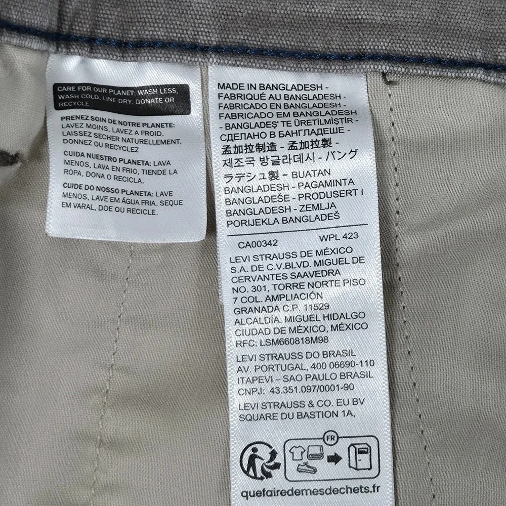 Levis XX Chino Relaxed Straight Pants Mens 40x30 (40x29) Gray Khaki Stretch Dad